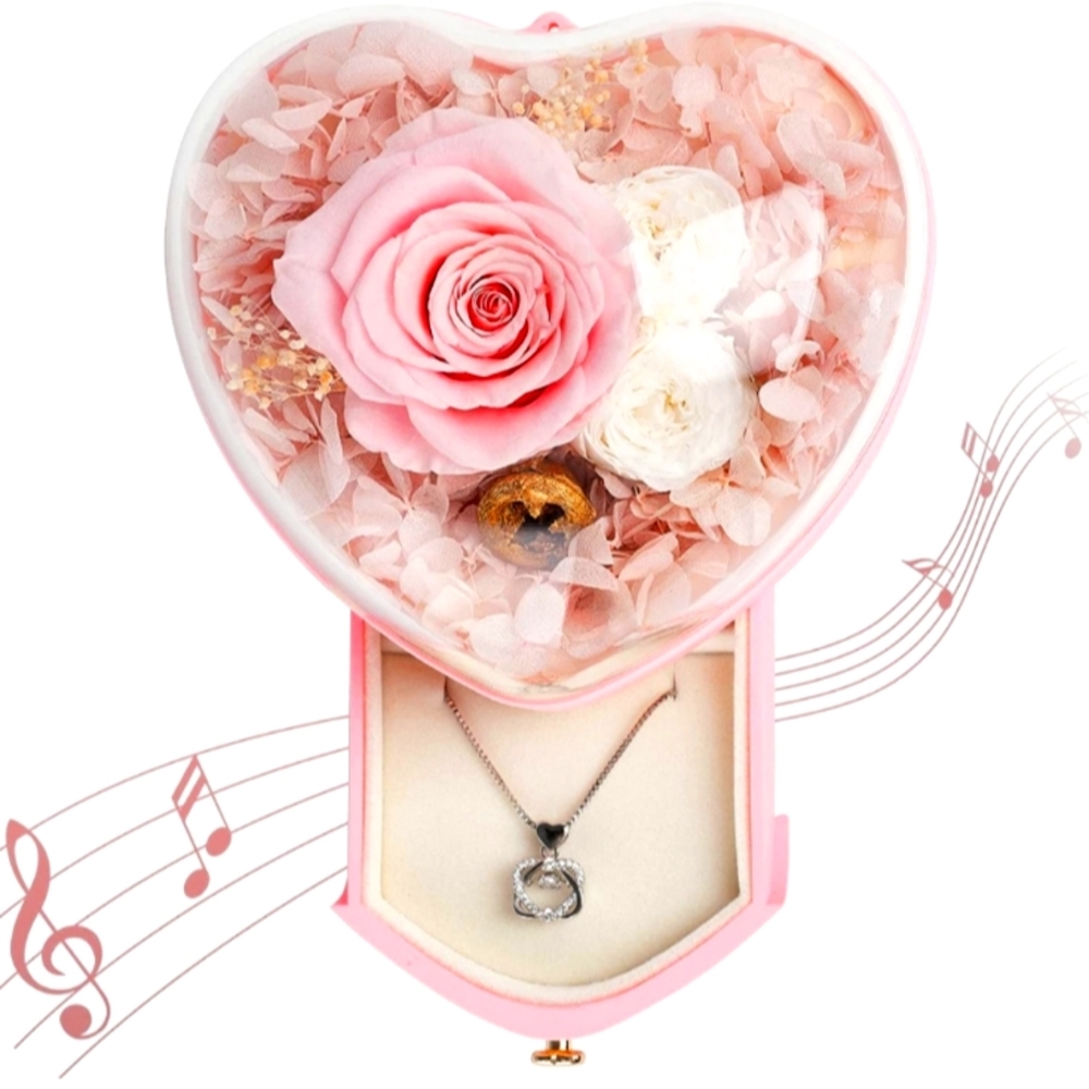 Rose Box with Jewelry. Gifts for Mom.
